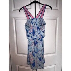 Lilly Pulitzer Shay Blouson Dress Womens Blue Into The Deep Bay